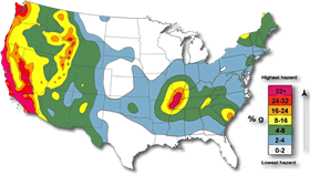 US Earthquake Hazard map